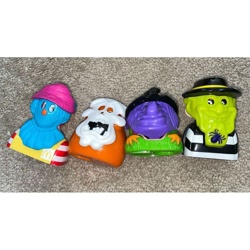 Lot of 4 1998‎ McDonald's Haunted Halloween Candy Dispenser Happy Meal Toys